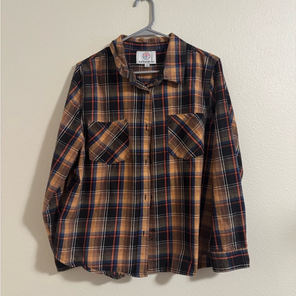 44 North Plaid Button-Down Shirt - Black and Brown
